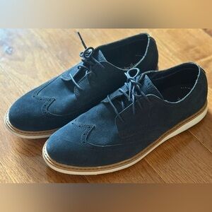MENS CLARKS COLLECTION DERBY OXFORD SHOES SUEDE BLUE SIZE 10.5 NAVY